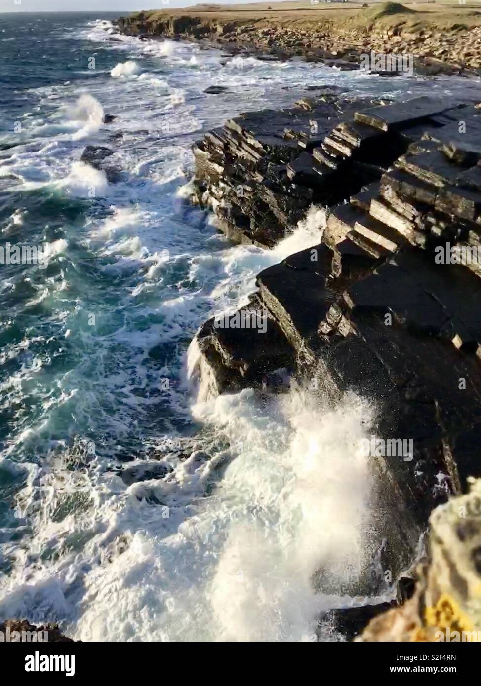 Orkney Island rugged coastline Stock Photo
