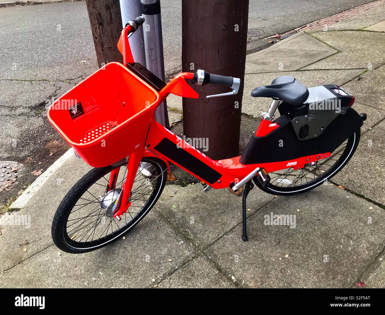 Jump bike on Seattle street - Smartphone Captured Stock Image