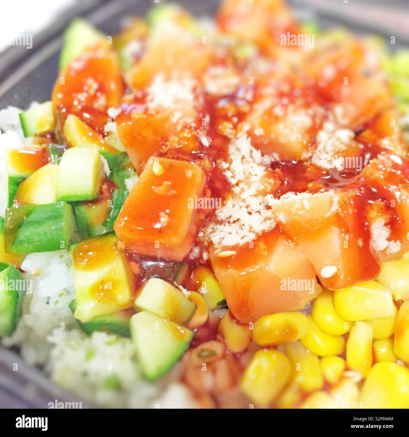 Poke bowl - Smartphone Captured Stock Image