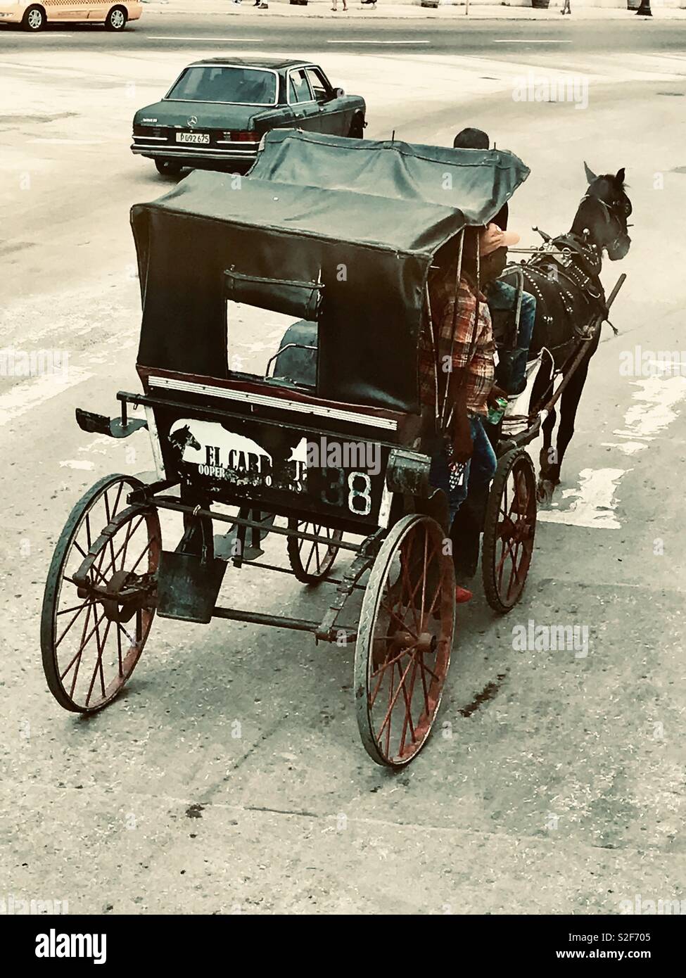 Old fashioned horse and carriage hires stock photography and images