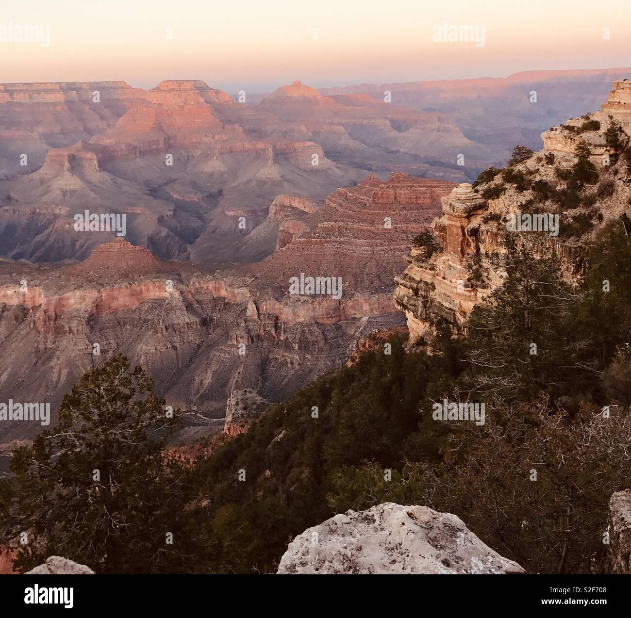Grand Canyon south rim - Smartphone Captured Stock Image