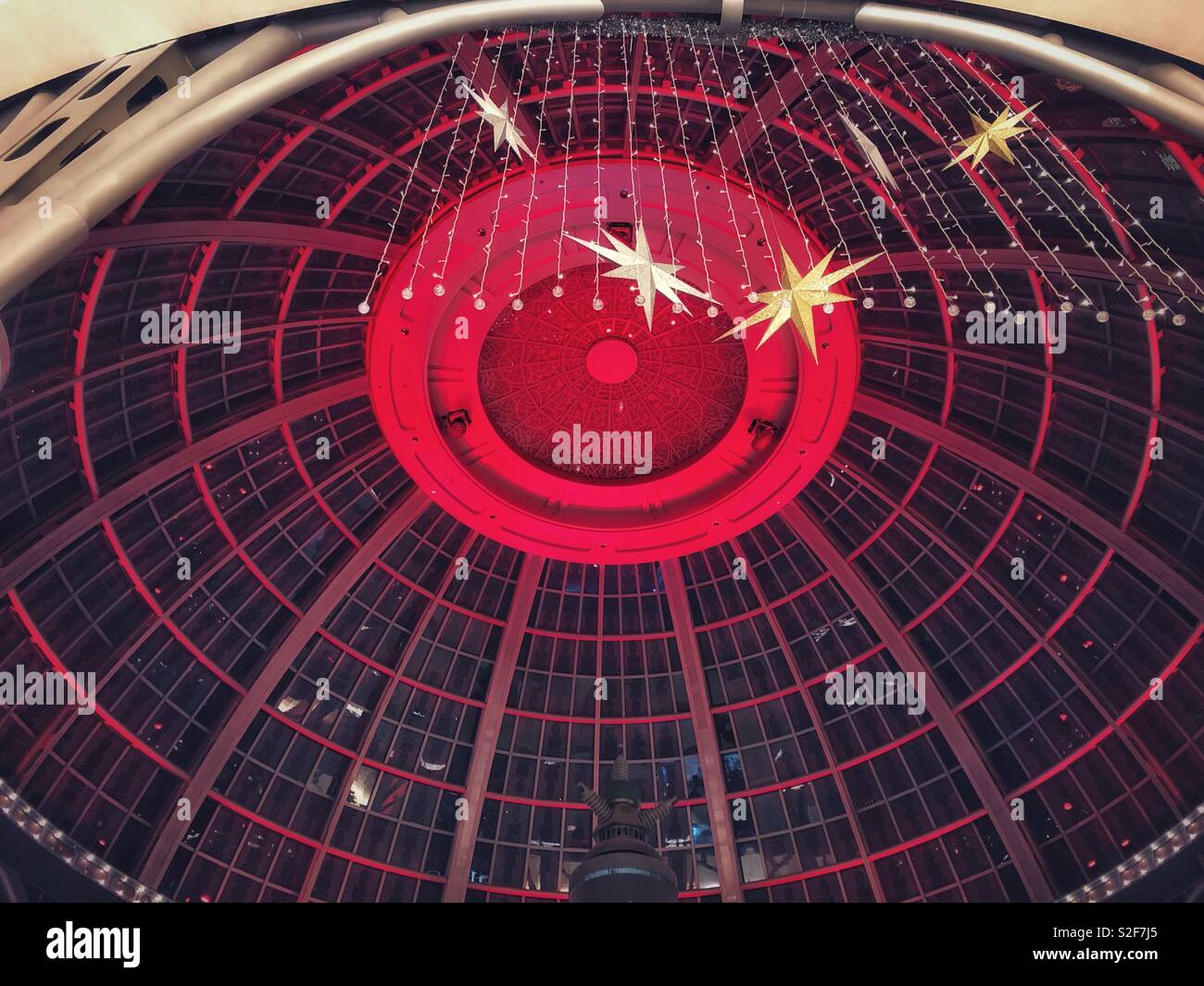 Festive colours, the glass dome at Fallsview Casino in Niagara Falls, Canada. - Smartphone Captured Stock Image