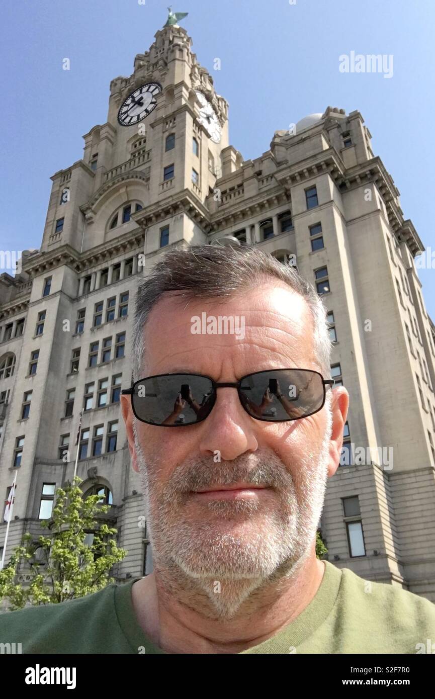 Liver Building Man - Smartphone Captured Stock Image