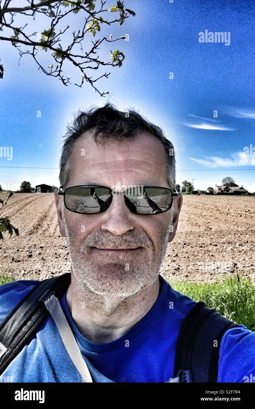 Blue t Shirt Man - Smartphone Captured Stock Image