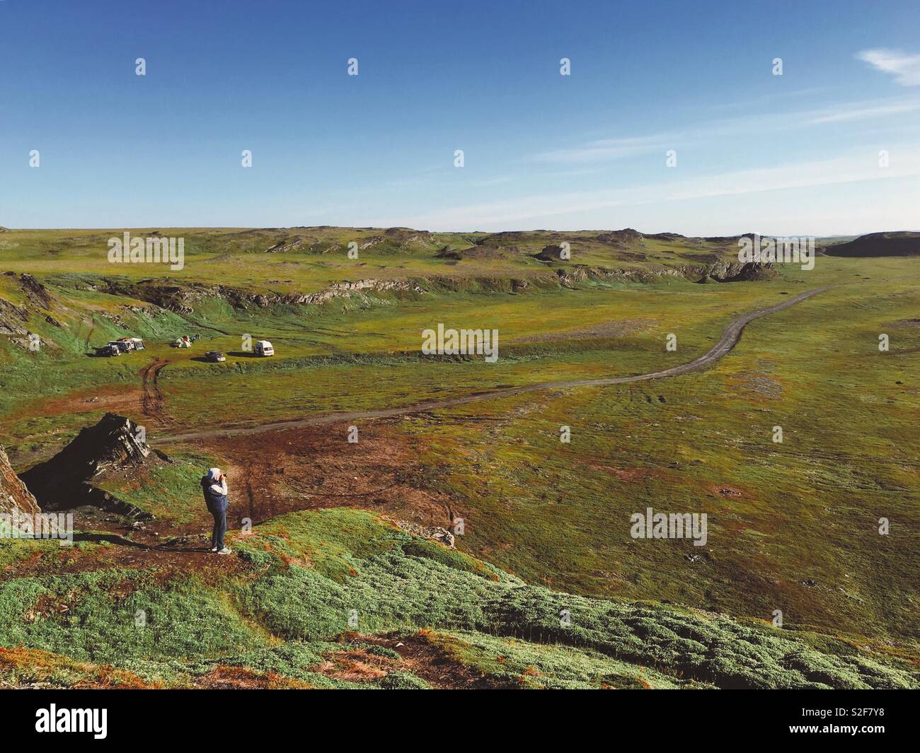 Tundra landscape in Russia Stock Photo