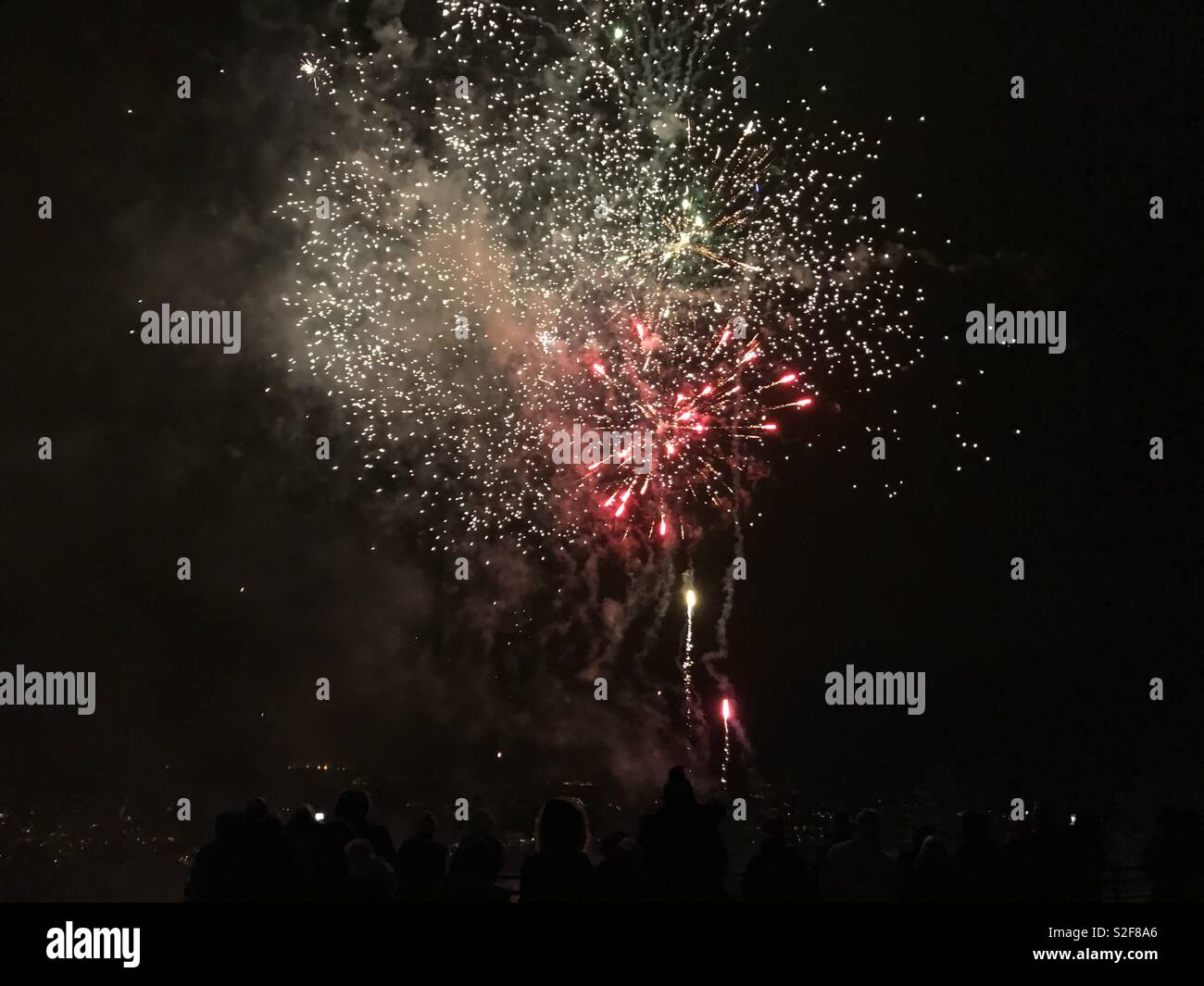 Fireworks in Lapland Finland - Smartphone Captured Stock Image