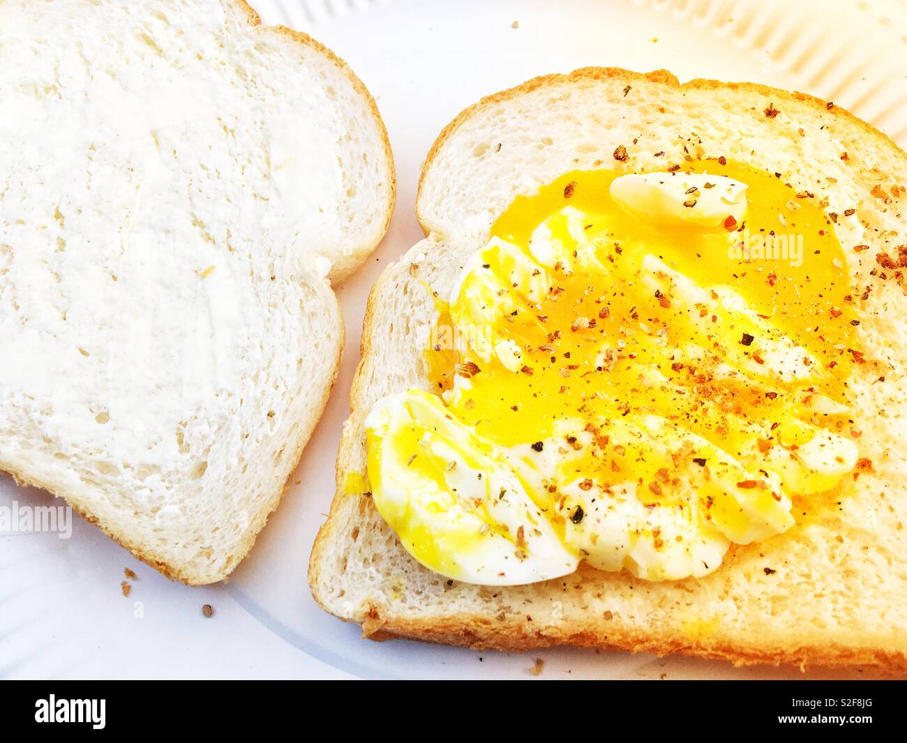 Boiled egg sandwich Stock Photo - Alamy