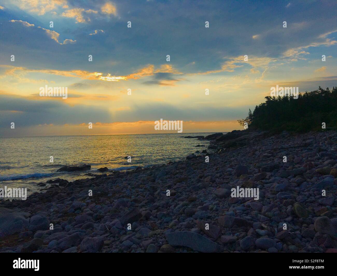 Coastal sunrise on Cape Breton Island Canada Stock Photo
