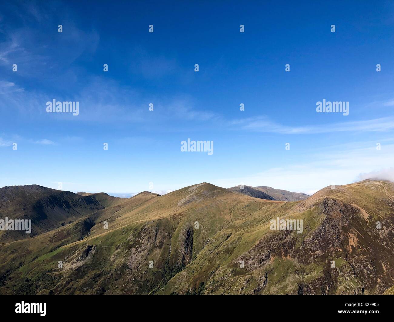 Rolling hills of the Snowdonia National Park, North Wales, UK - Smartphone Captured Stock Image