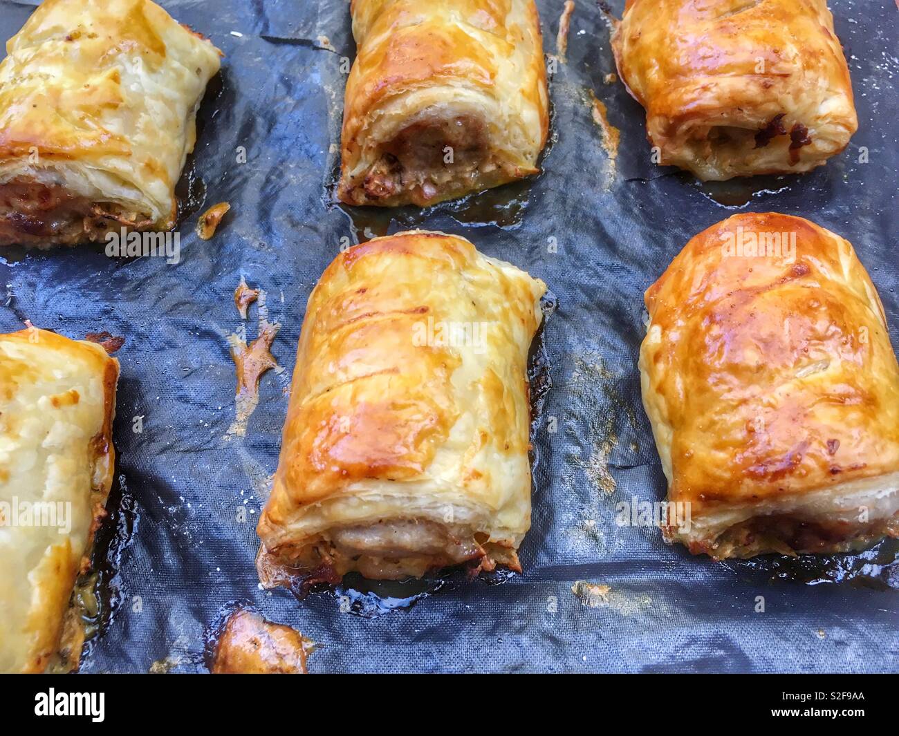 Homemade sausage rolls - Smartphone Captured Stock Image