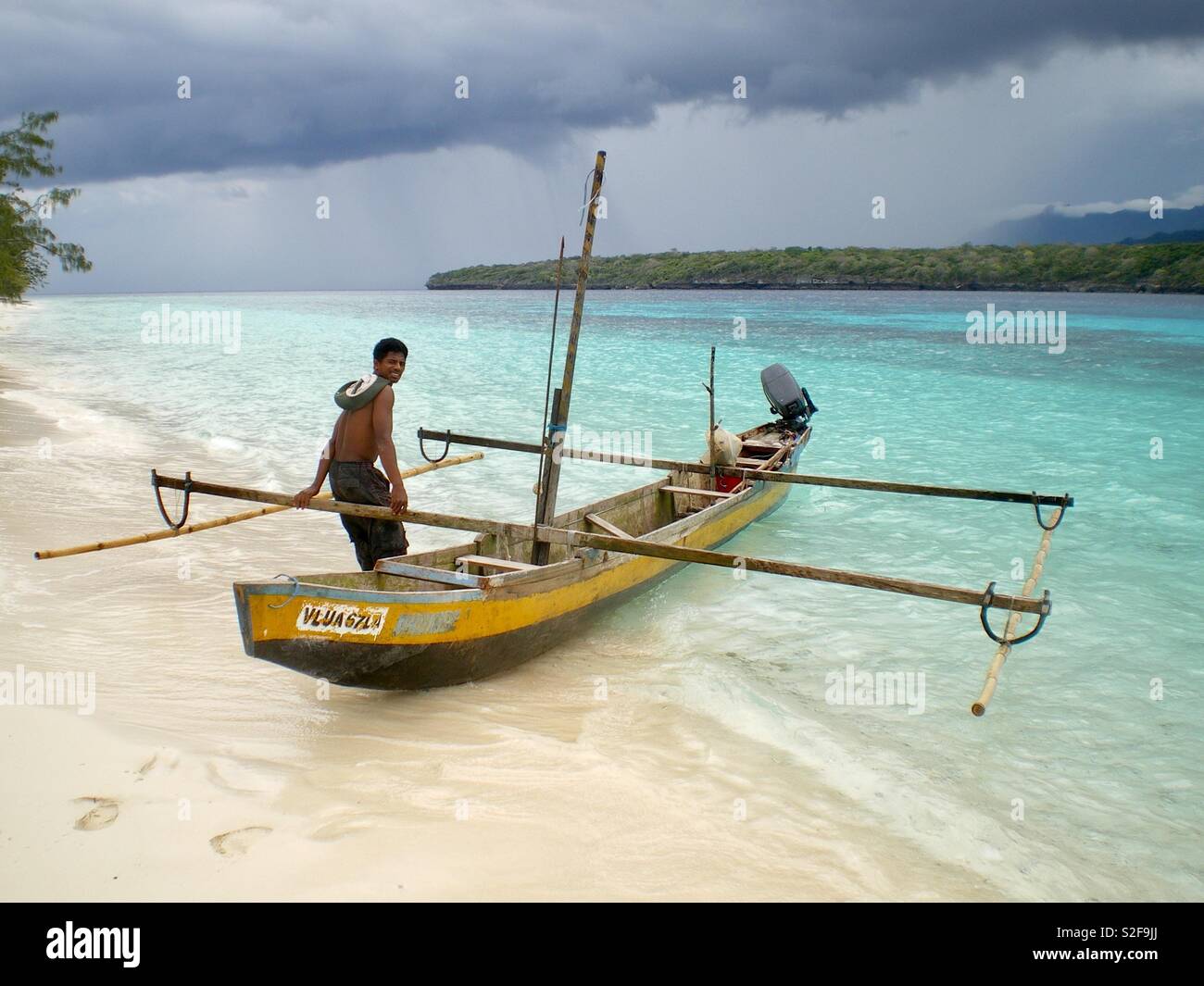 Traditional boat in Jaco, East Timor Stock Photo