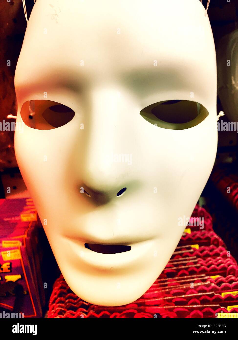 Halloween mask for sale at retail novelty store, USA Stock Photo