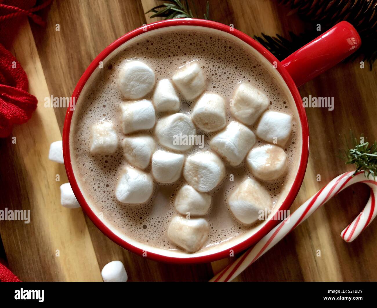 Hot cocoa with marshmallows Stock Photo