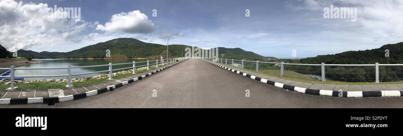 Panorama of Teluk Bahang Dam in Penang Stock Photo