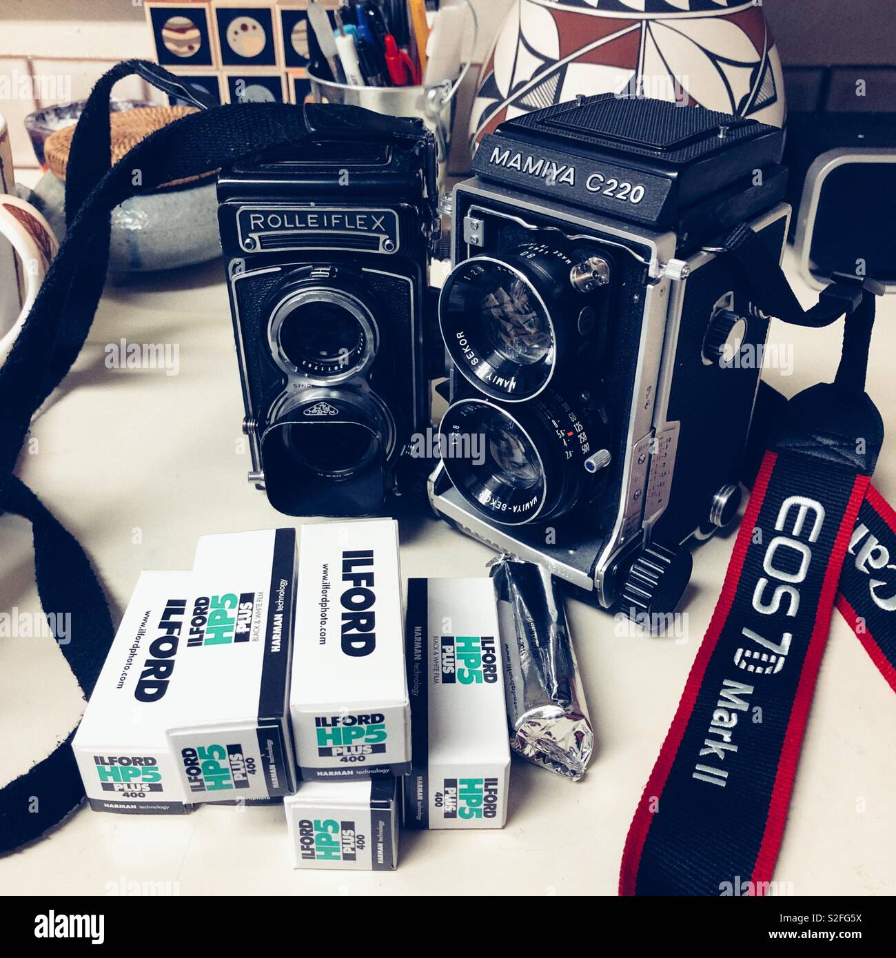 Analog photography is alive and well - Smartphone Captured Stock Image