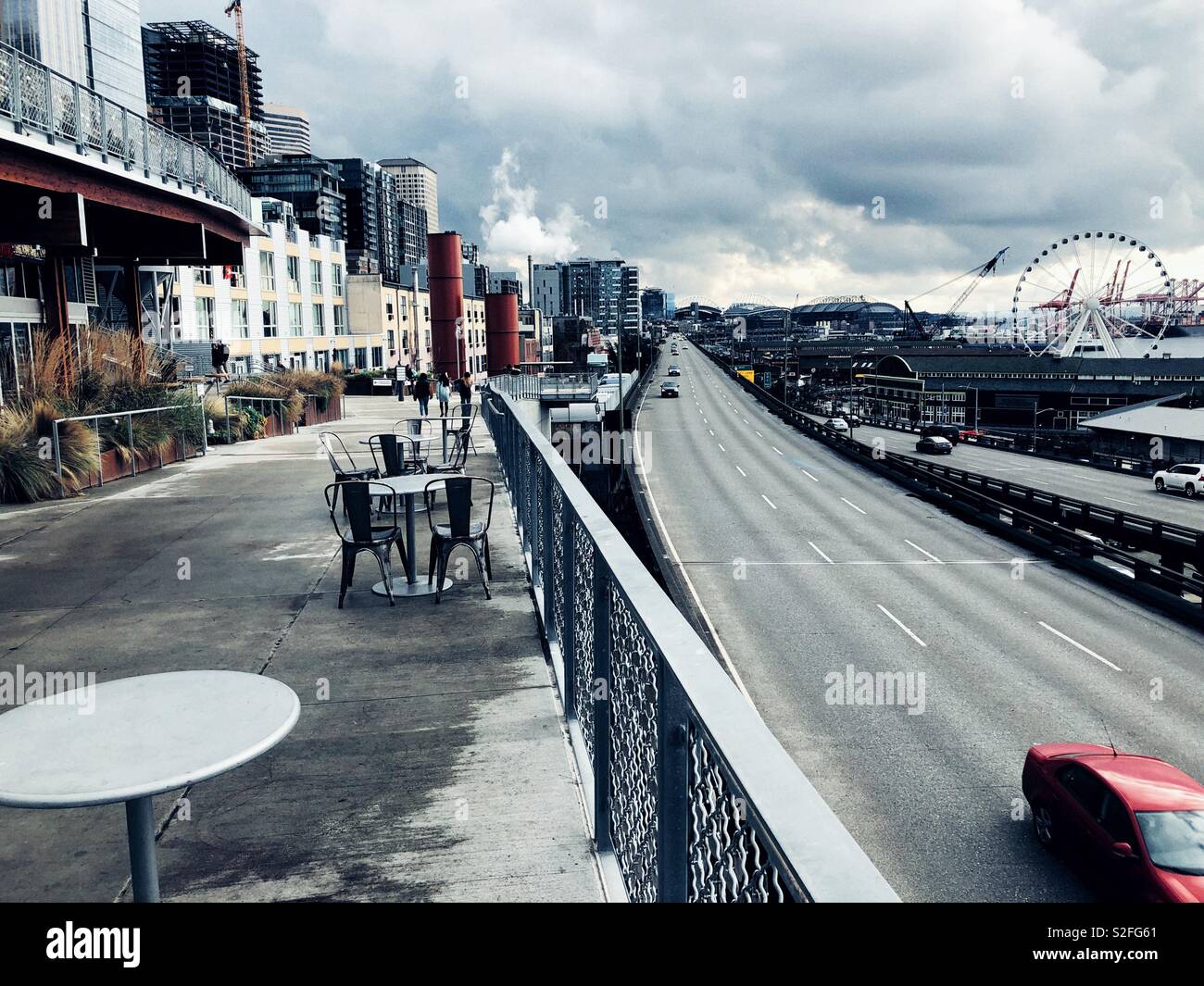 Infamous Seattle viaduct scheduled to be demolished in January 2019 - Smartphone Captured Stock Image