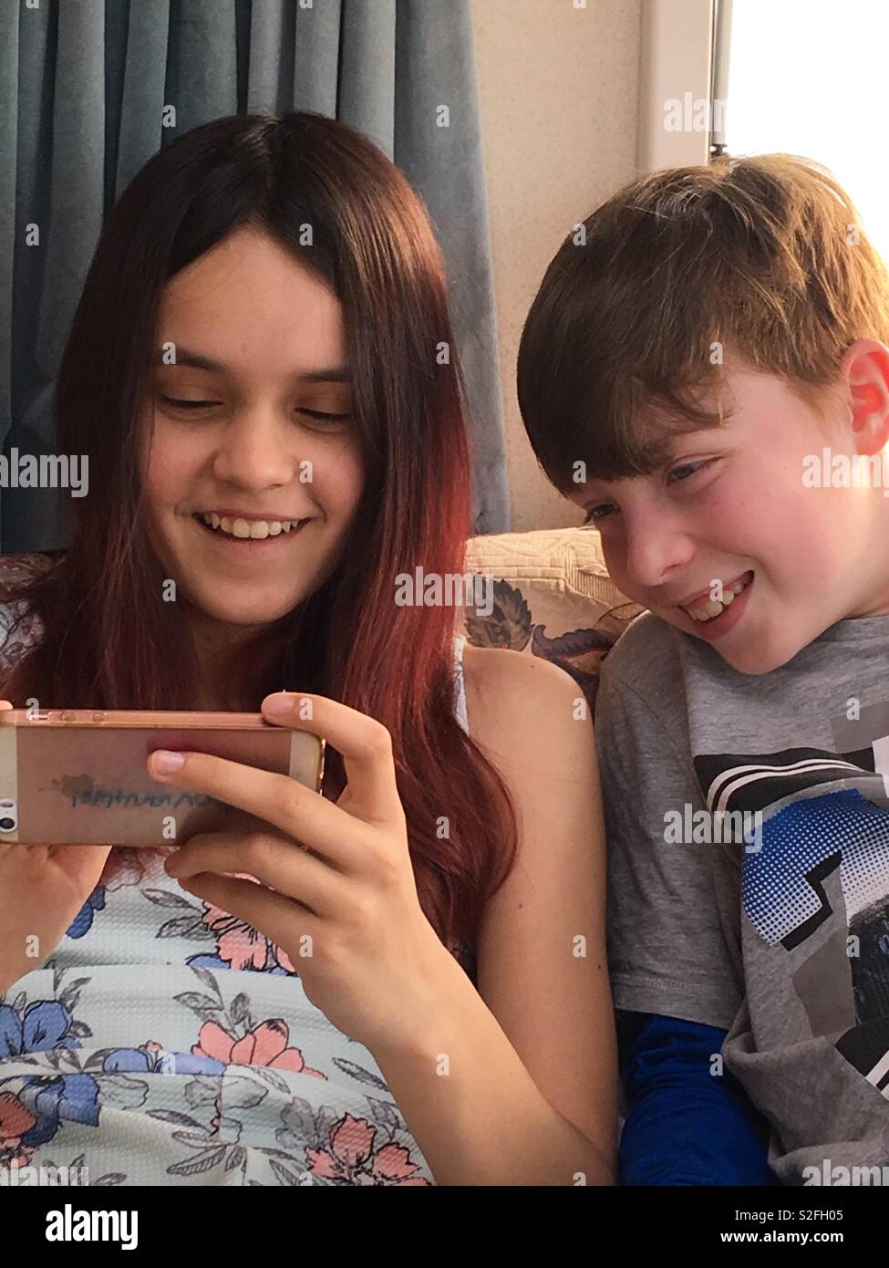 Hi tech Happiness Stock Photo Alamy
