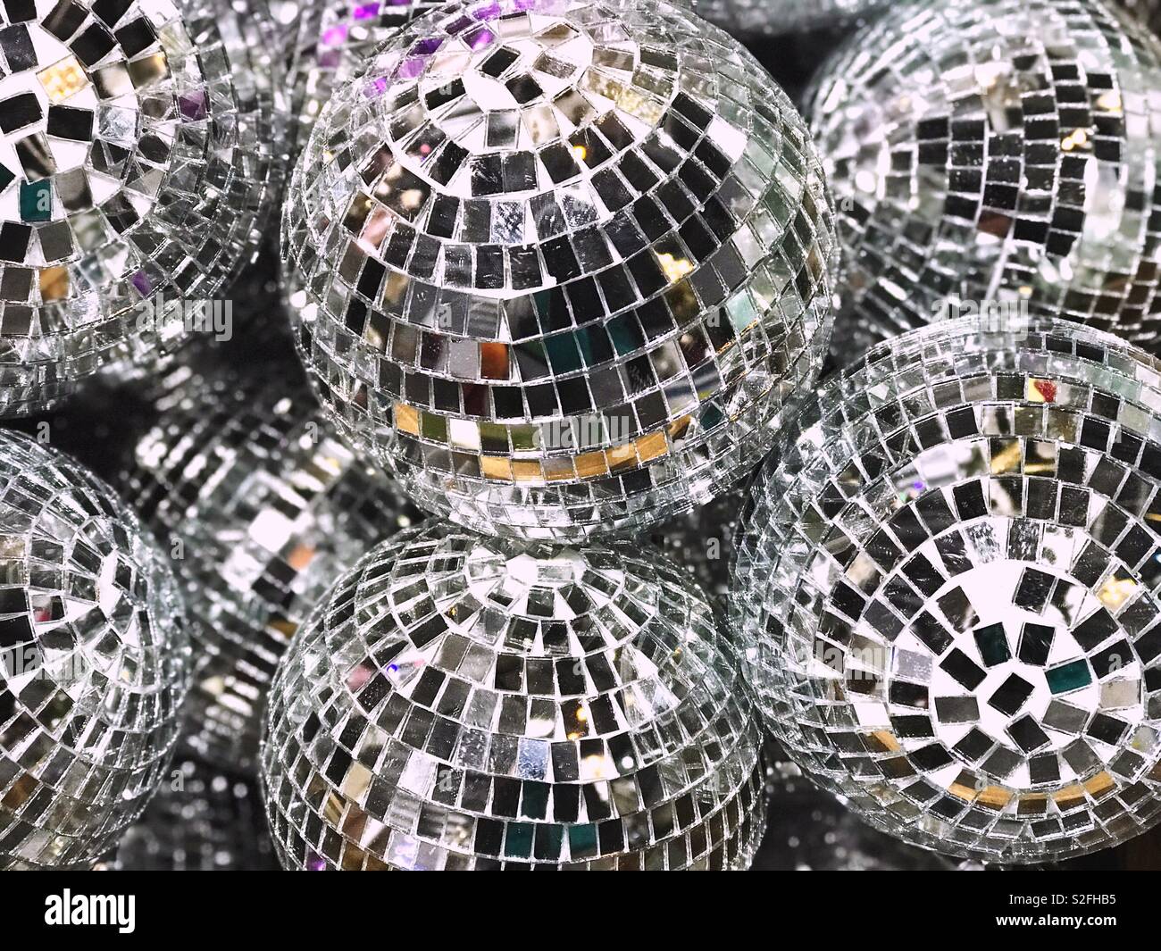 Many disco balls Stock Photo