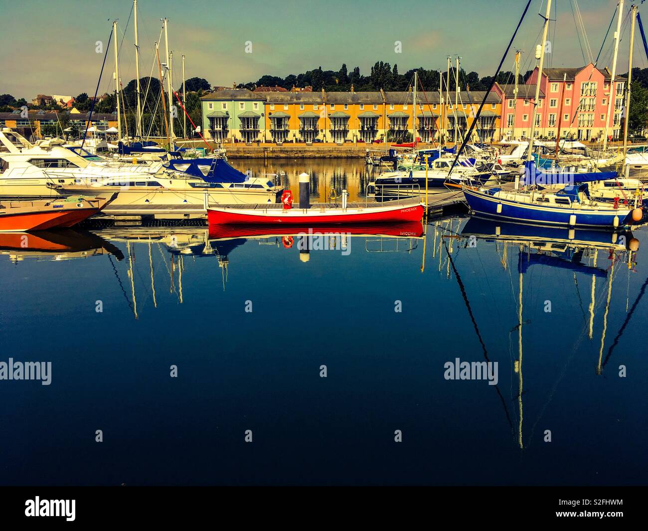 Reflections in a marina - Smartphone Captured Stock Image