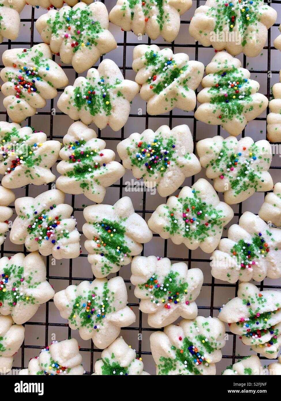 Holiday spritz cookies Stock Photo