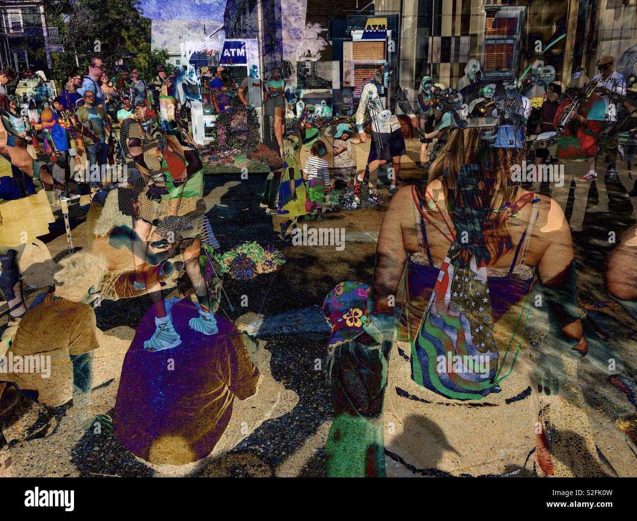 People watching band perform - Smartphone Captured Stock Image