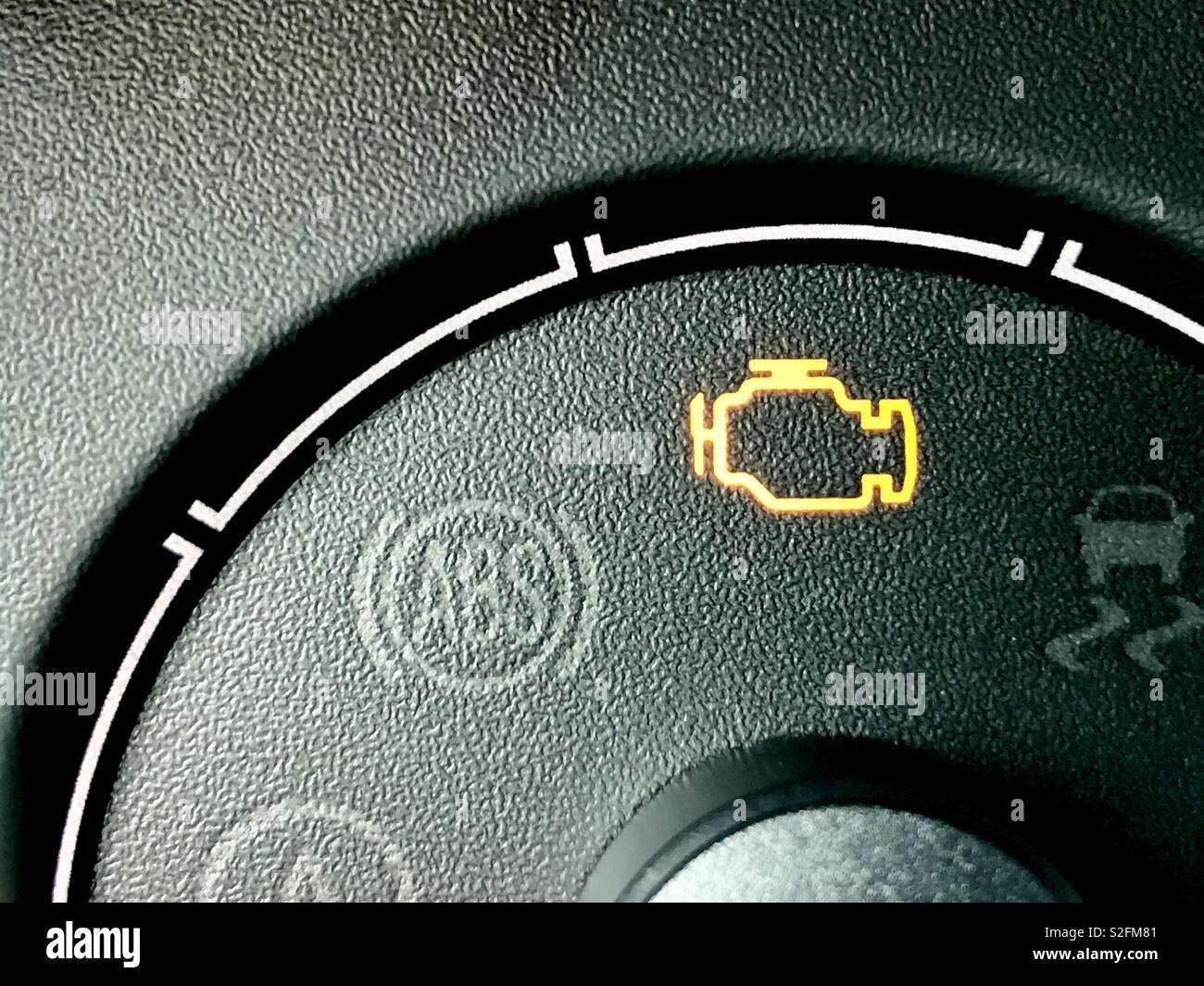 Check engine light warning - Smartphone Captured Stock Image