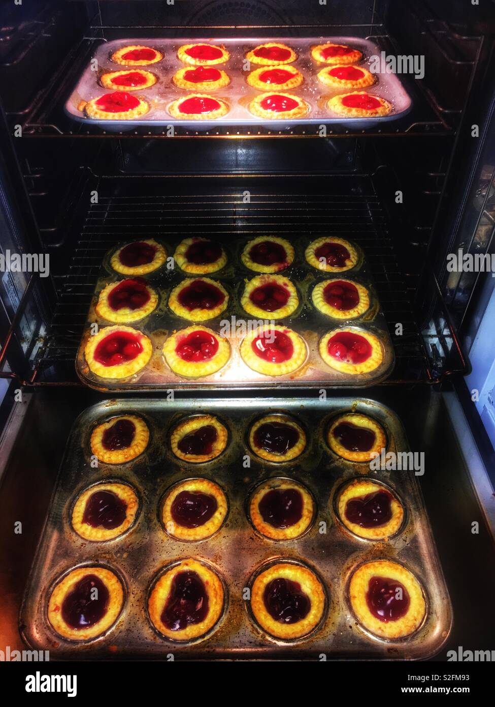 Christmas homemade cherry tarts - Smartphone Captured Stock Image