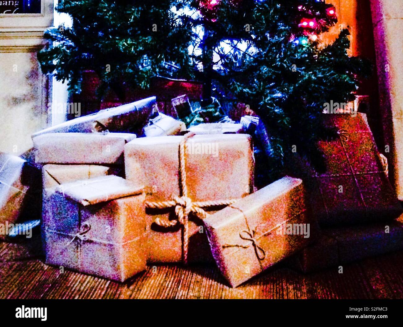 tied up christmas tree