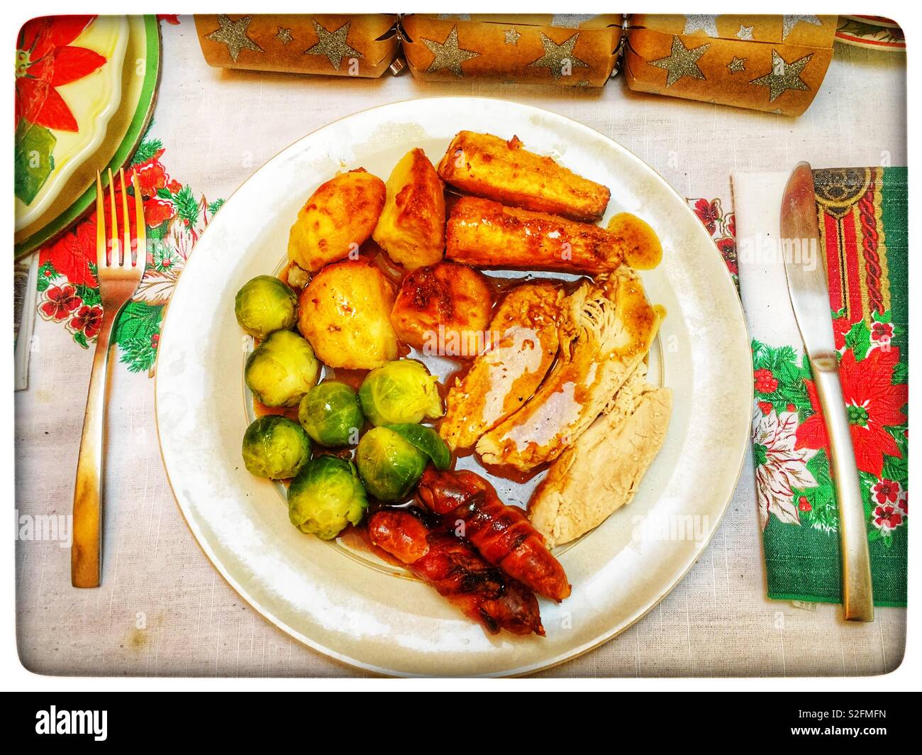 Traditional British turkey Christmas dinner Stock Photo - Alamy