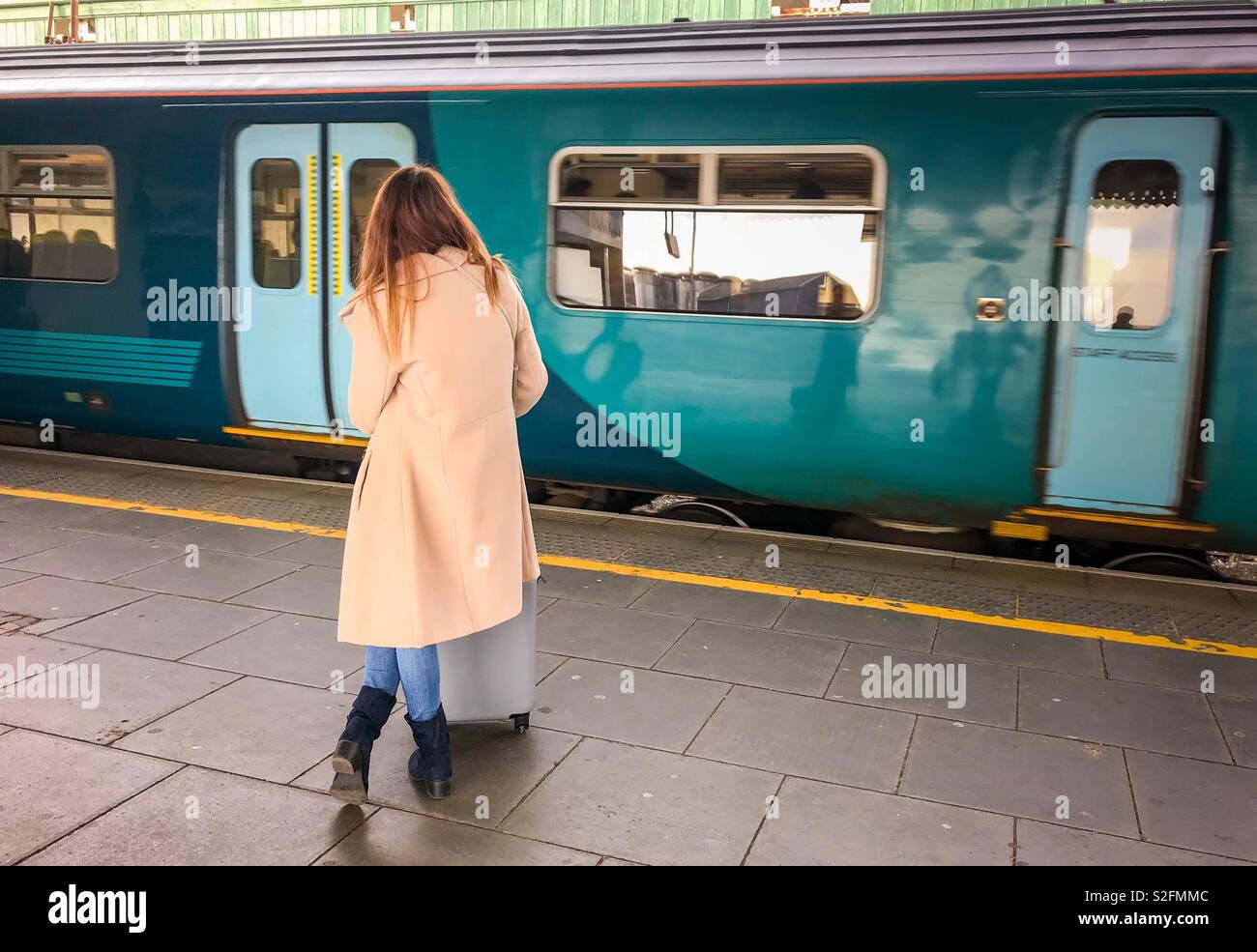 Train on a station hi-res stock photography and images - Alamy