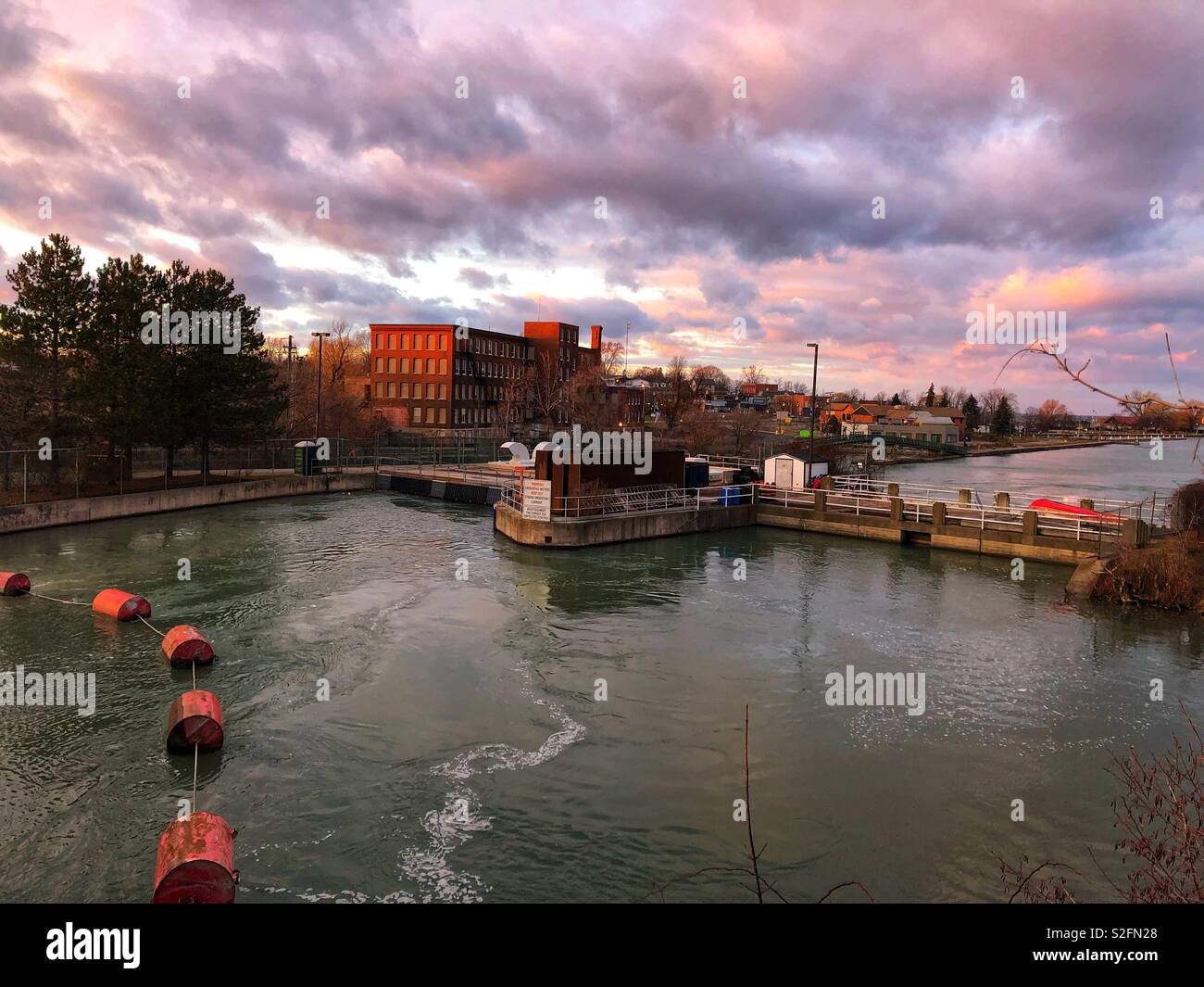 Sunset over Port Dalhousie, Ontario. - Smartphone Captured Stock Image