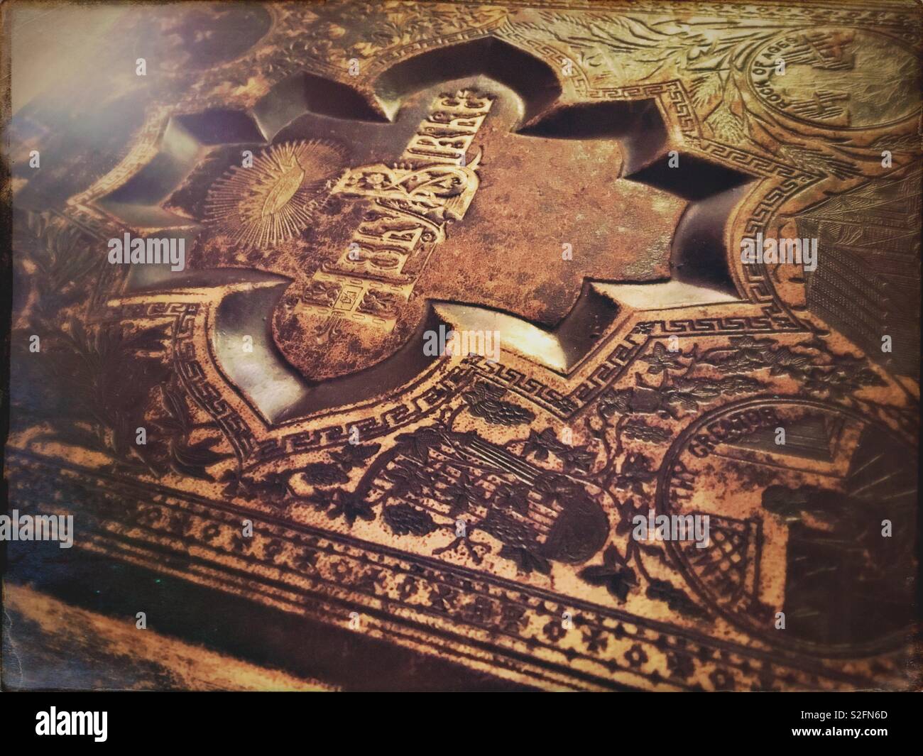 Old decorative Holy Bible - Smartphone Captured Stock Image