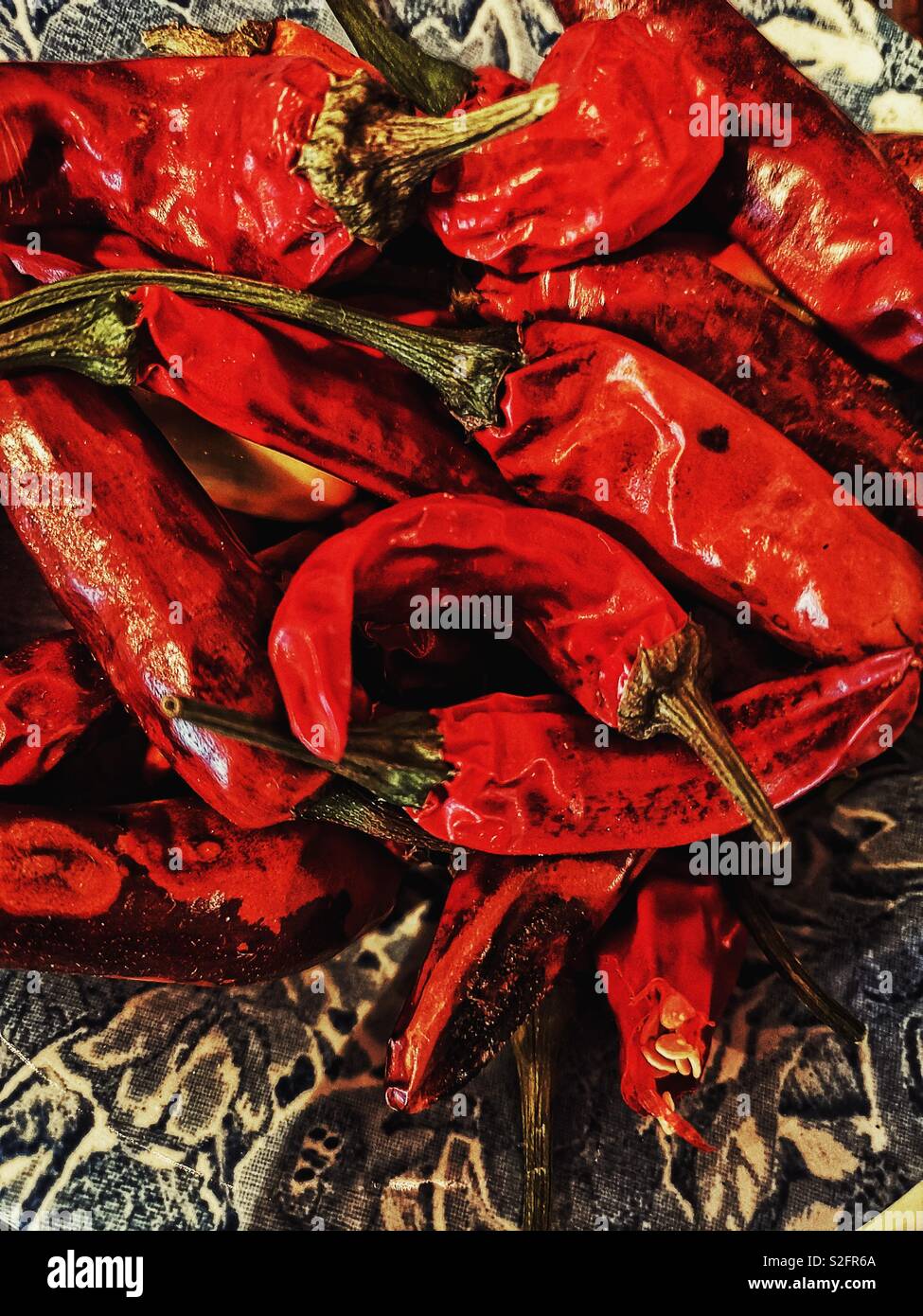 Homegrown red chillies - Smartphone Captured Stock Image