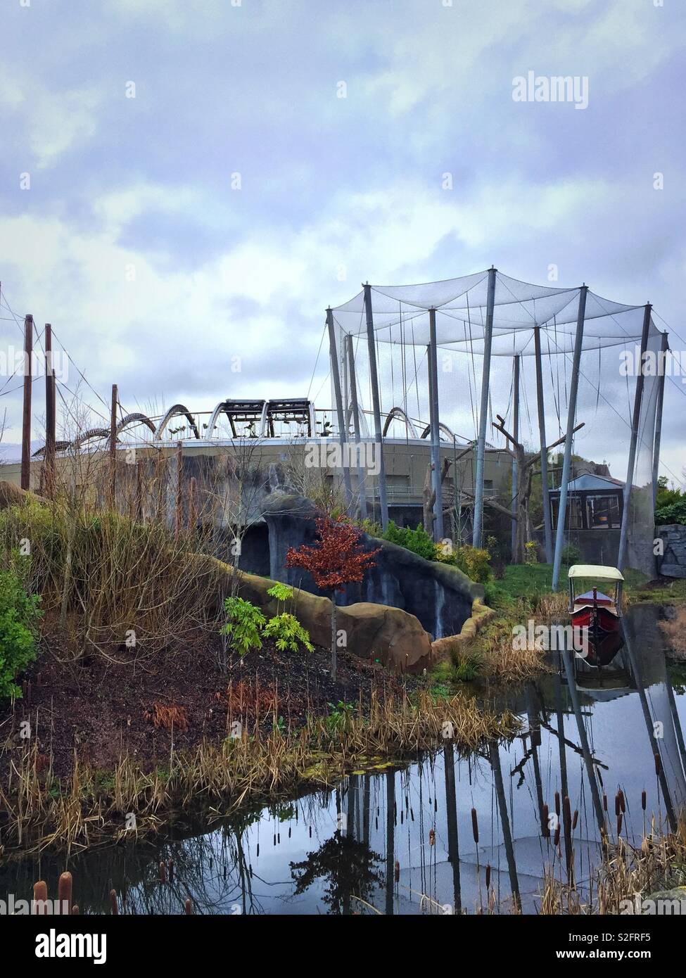 Chester Zoo Islands monsoon forest two weeks after devastating fire burns the roof - Smartphone Captured Stock Image