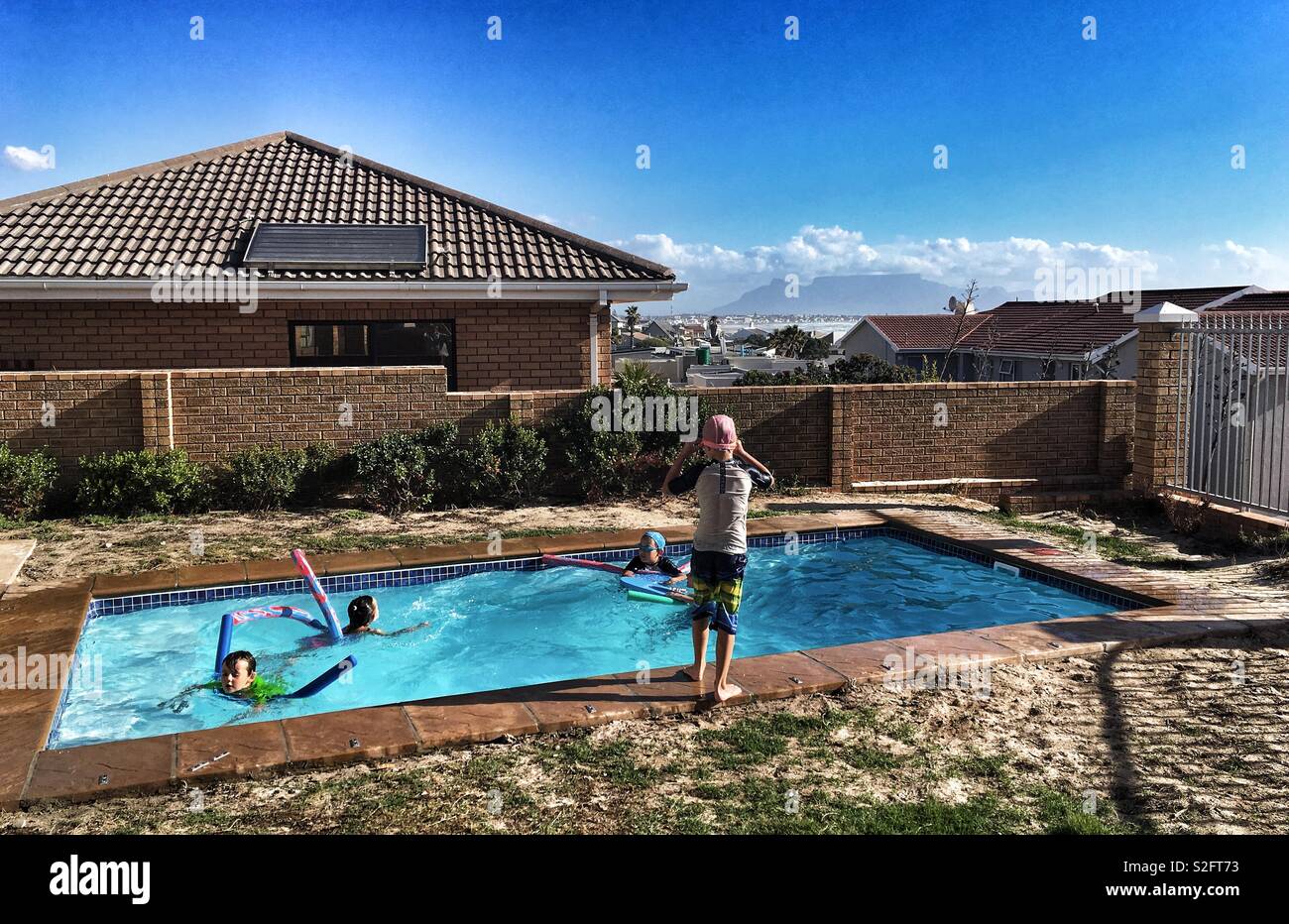 Cape Town suburban home with pool Stock Photo Alamy