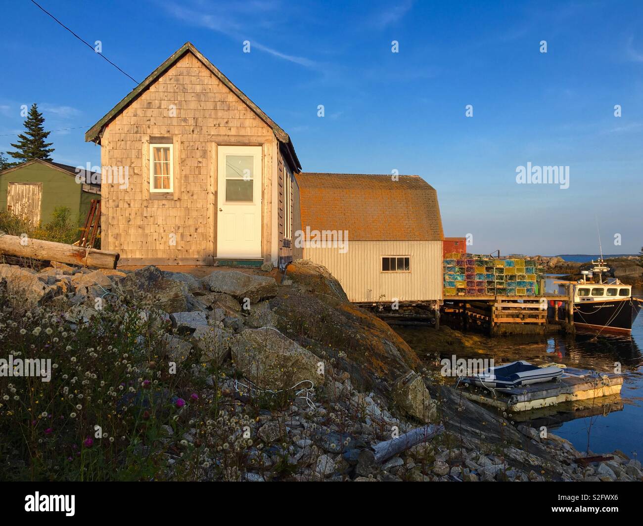 Little shack at Blue Rocks Nova Scotia Canada Stock Photo Alamy