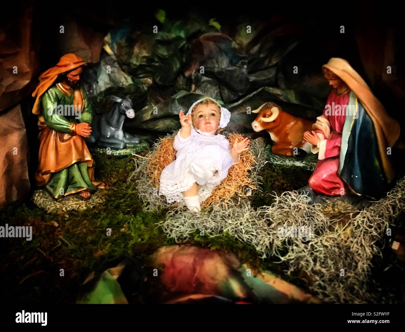 Nativity scene in a house in Mexico City Stock Photo Alamy