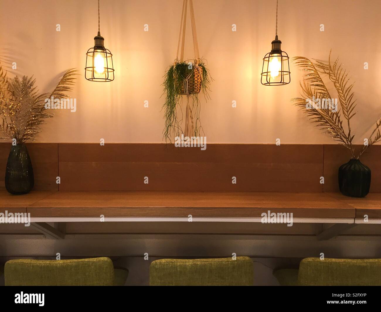 Seating area at a cafe. Stock Photo