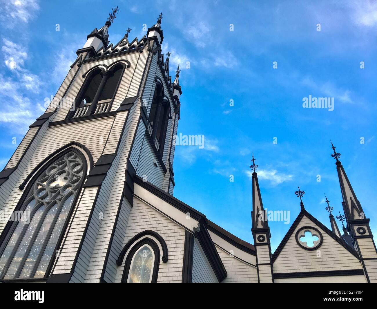 Gothic Cathedral in Lunenburg Nova Scotia Stock Photo