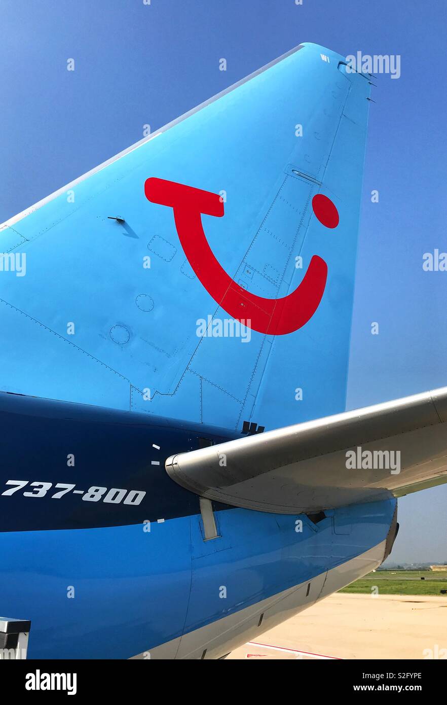 Tail fun of a TUI holiday jet Stock Photo