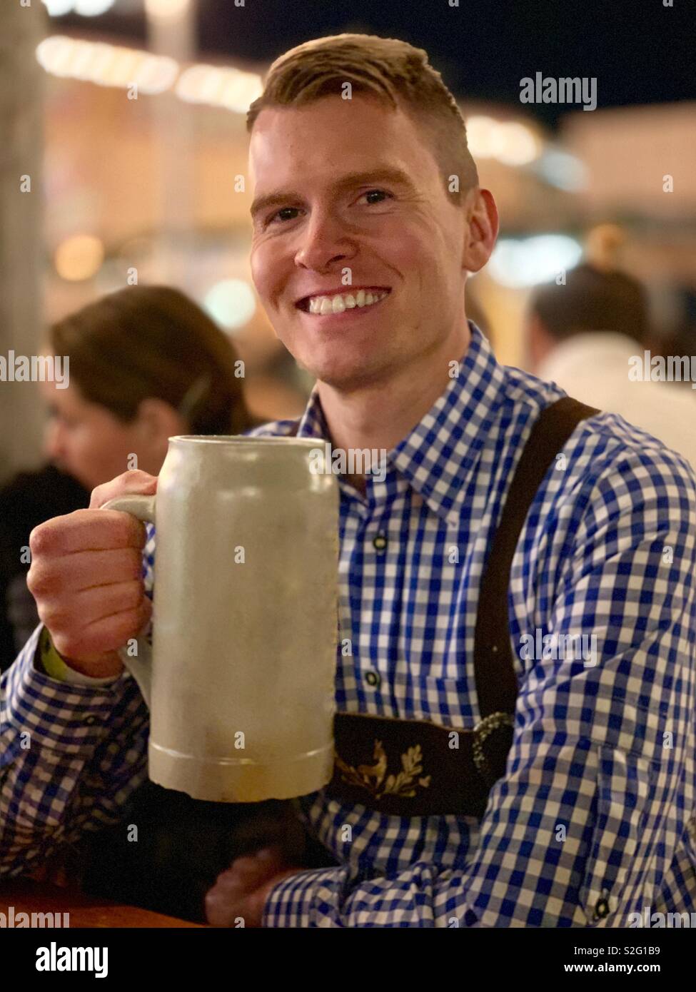 Man at Oktoberfest, Munich, Germany. Stock Photo