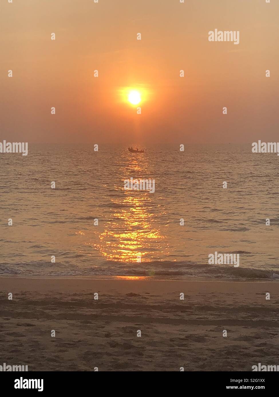 Sunset at Candolim Beach Stock Photo