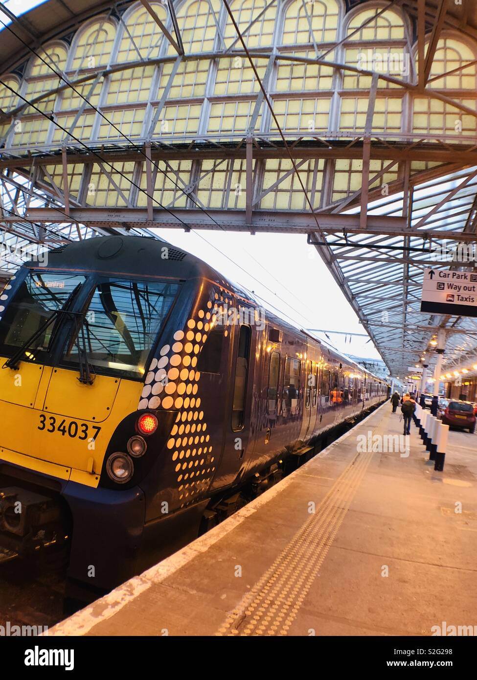 Scotrail train. Helensburgh station. Scotland. United Kingdom Stock