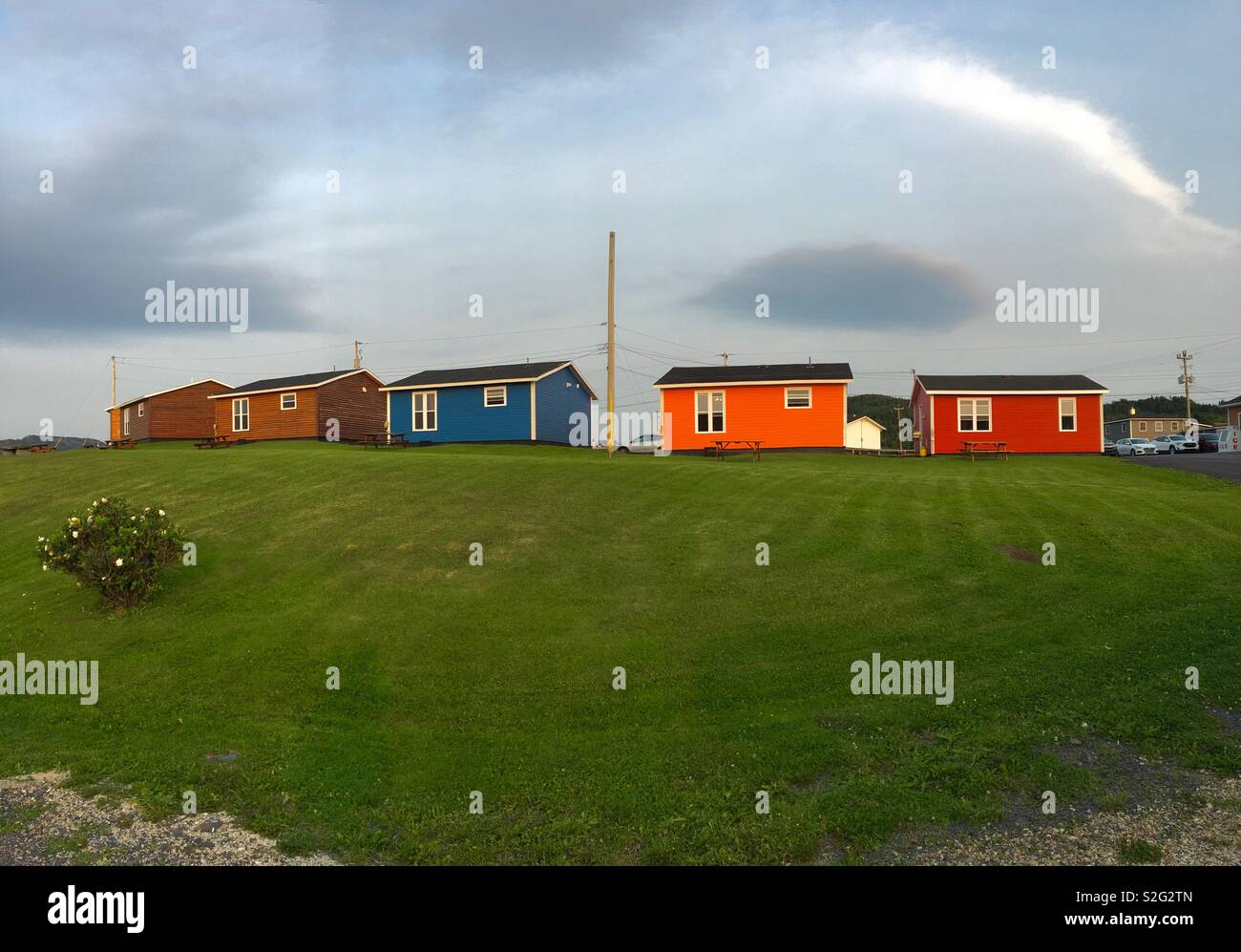 Summer Holiday Cabins In Rocky Harbour Newfoundland Canada Stock