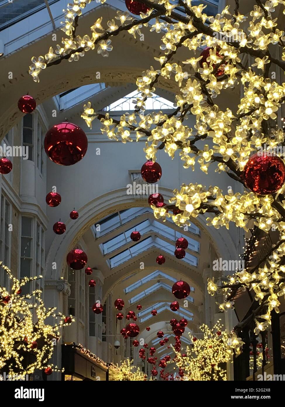 Christmas Lights shopping arcade London Stock Photo Alamy