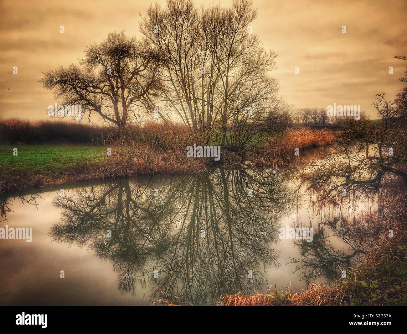 Winter River Scene - Smartphone Captured Stock Image