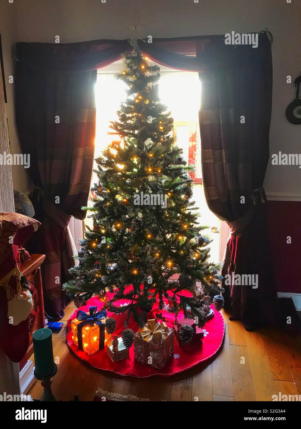 Christmas tree at home in NewtonleWillows 2018 Stock Photo Alamy