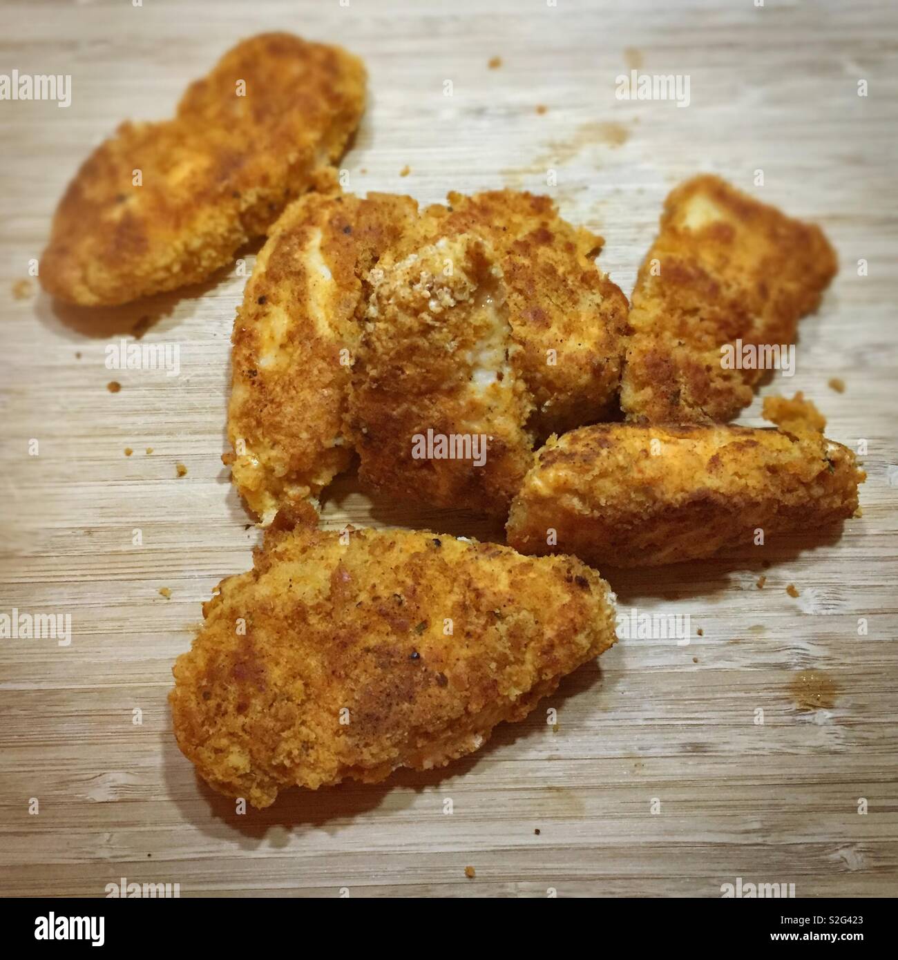 Fried chicken healthy option homemade kfc - Smartphone Captured Stock Image