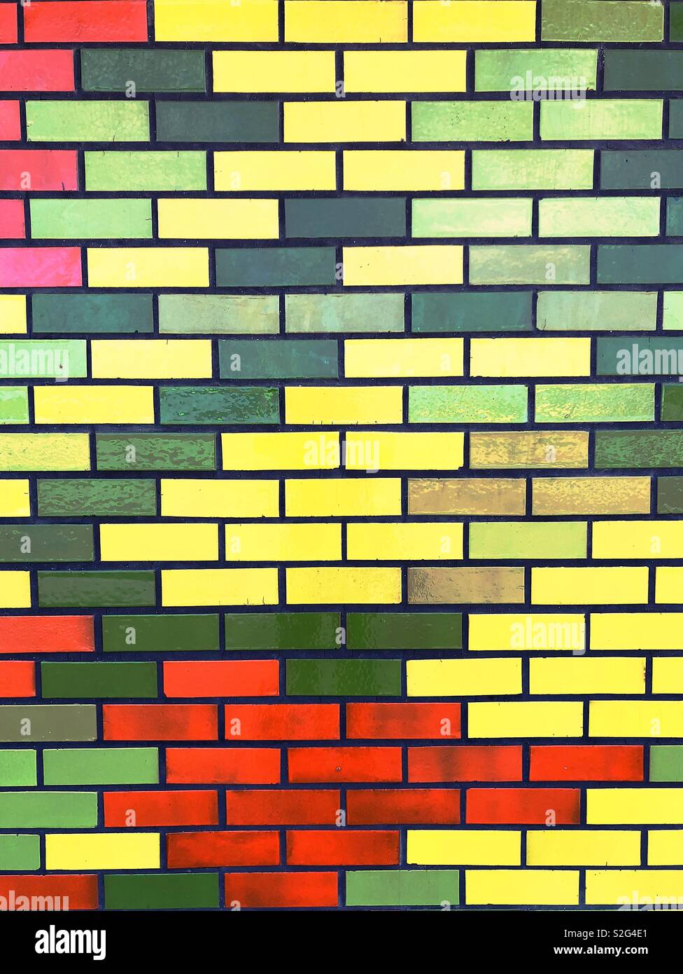 Bricks colored wall pattern in Durban, Sudáfrica. Stock Photo