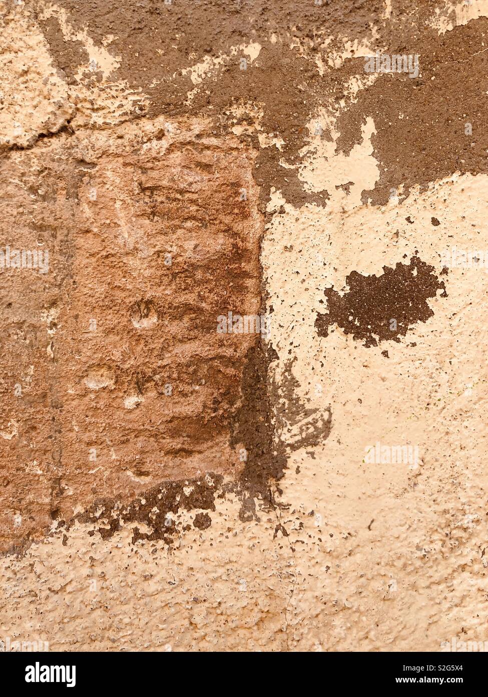 Wall surface two colours weathered - Smartphone Captured Stock Image